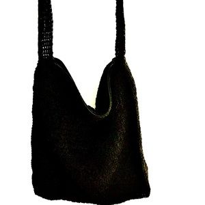Black Crocheted Cross Body Bag